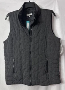 NWT Bagatelle Collection Womens Owla Dark Grey Quilted Vest Plus Size 1X - Picture 1 of 14