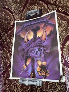Vintage Metallica skull and sword poster - Foto 1 di 8