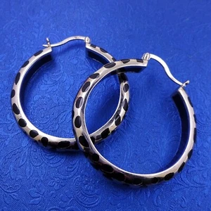 Vintage gehämmerte Creolen 925 Sterling Handarbeit aus Nachlassverkauf 39mm 13,7g - Bild 1 von 2