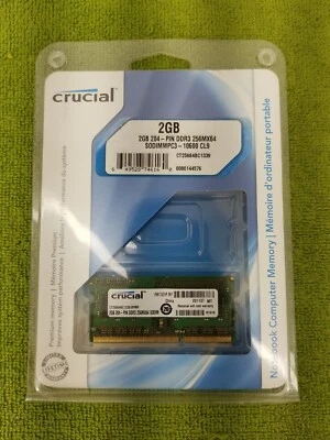 Crucial 2GB 204-PIN SODIMM 256MX64 DDR3 CT25664BC1067 2gb  Memory See Pics - Image 1 of 4