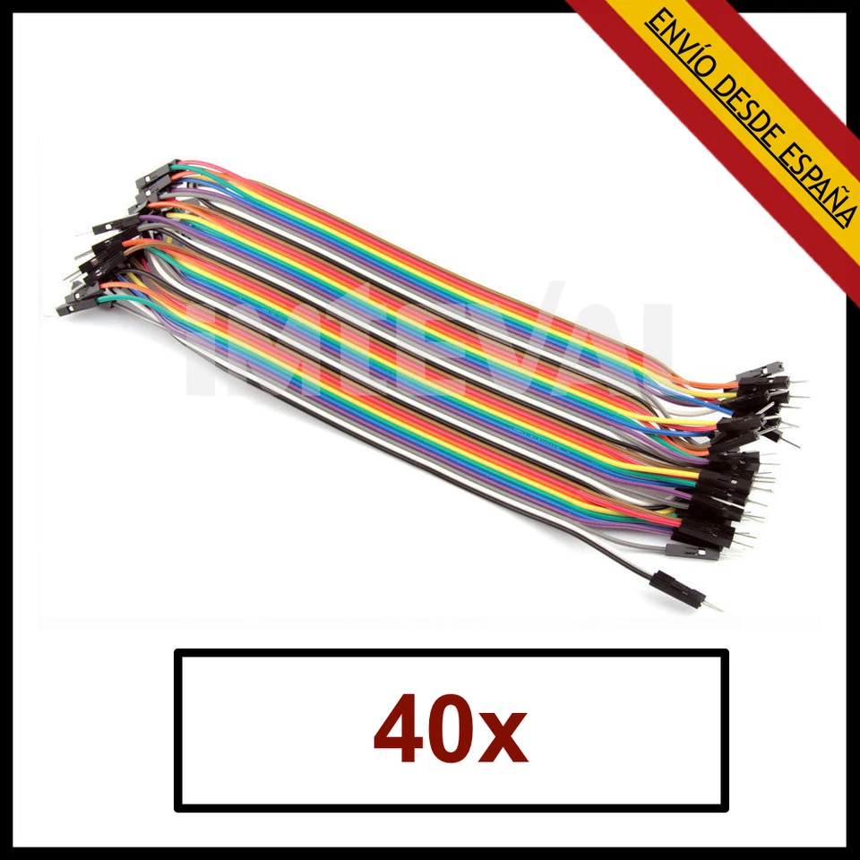 40x CABLES Macho Macho 10cm jumpers dupont arduino protoboard Male-Male  - Imagen 1 de 1