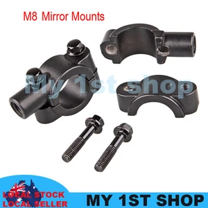 2x8 mm Mirrors Adaptor Mount Brackets Universal Motorcycle dirtbike MX handlebar - Picture 1 of 3