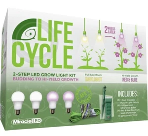 Miracle LED Plant Life Cycle 2-Socket Synchronized Grow Light Kit with 2 Blue... - Picture 1 of 10