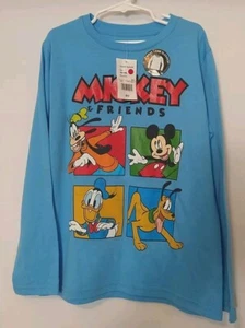 Disney Mickey & Friends Boys Blue Long Sleeve Graphic T-shirt Medium 7/8 - Picture 1 of 3