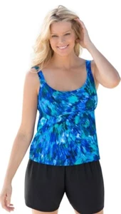 Neu mit Etikett Damen Badeanzüge für alle Beach Belle Tankini Oberteil Gr. 10 blau/grün - Bild 1 von 7