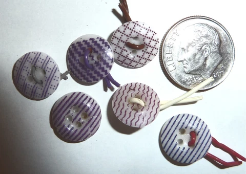 r-6 Purple CALICO BUTTONS zigzag lines civil war era unusual patterns western Cover