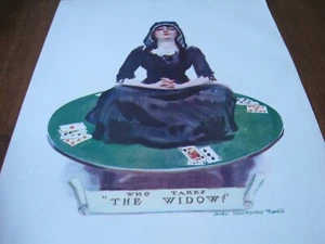 1911 Kunstdruck - J M FLAGGE der WITWE im POKER KARTENSPIEL Spielkarten BET WOMEN - Bild 1 von 1