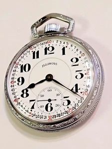 Vintage 1923 Illinois Bunn Special Pocket Watch- Size 16s - 21 Jewels - Railroad - Picture 1 of 5