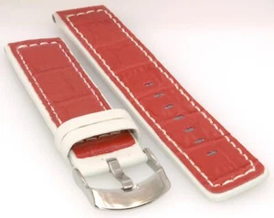 Correa de reloj Alligator Design Lisa Coco, rojo doble capa cosida 20 mm - Imagen 1 de 2