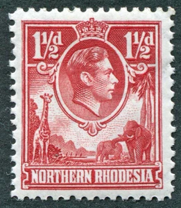 NORTHERN RHODESIA 1938-52 1 1/2d carmine-red SG29 mint MH FG King George VI bA03 - Picture 1 of 1