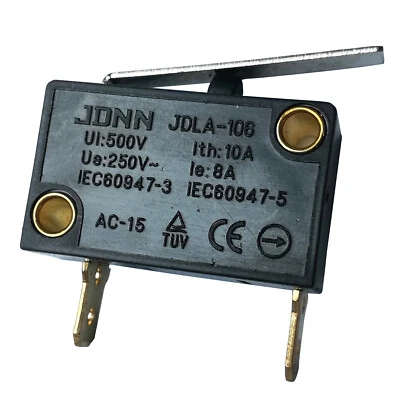 2 piezas JDNN JDLA-106 250V 8A 2 pines palanca larga recta brazo de flexión microinterruptor   - Imagen 1 de 4
