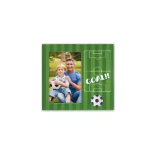 Cornice Foto 10x15 Goal Campo di Calcio Verde - Portafoto Legno per Papà Tifosi - Foto 1 di 1