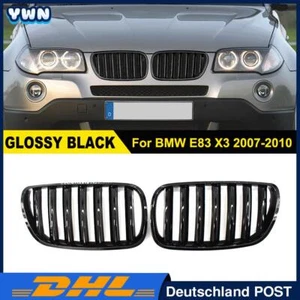 Racing Stil Nieren für BMW E83 X3 LCI 2007-2010 Einzelsteg Glänz Kühlergrill - Bild 1 von 5