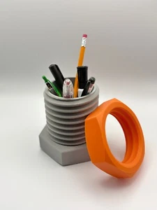 Porta lápices con perno de tuerca organizador de escritorio creativo decoración de oficina industrial - Imagen 1 de 7