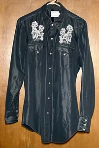 Camisa Western Vintage H Bar C California Ranch Wear Cola Larga 16 34 - Imagen 1 de 7