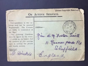 T GB 1915 FIELD POST OFFICE T.15 POSTMARK ON  HONOUR COVER TO SHEFFIELD GB - Picture 1 of 2