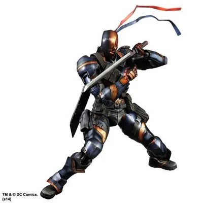 BATMAN ARKHAM ORIGINS PLAY ARTS Kai Deathstroke PVC Painted Action Figure Japan - Image 1 of 4
