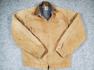 Vintage 70s Carhartt Detroit Jacket Mens 38L Blanket Lined Brown Duck 6BLJ USA - Bild 1 von 23