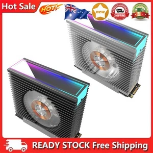 ARGB M.2 2280 SSD Heatsink Convenient SSD Cooler with 50MM PWM Dual Fan - Bild 1 von 18