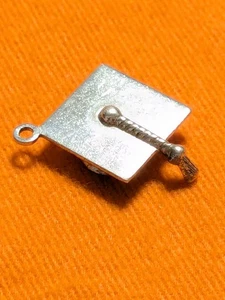 Vintage Sterling Silver Danecraft Graduation Cap Mortarboard Charm - Picture 1 of 4