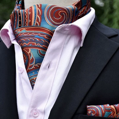 New Men's Cravat，hanky Paisley Jacquard Gentleman Business Formal Prom Christmas - Image 1 of 2
