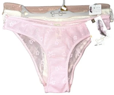 JESSICA SIMPSON 3-Pair Ultra Flirty Tanga Mesh Underwear Panties Nylon Size M - Image 1 of 4