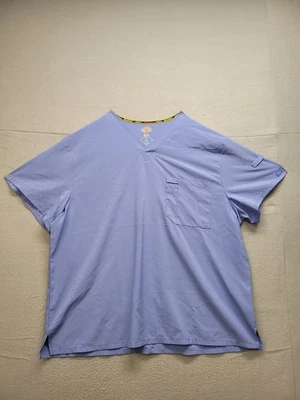 Dickies мужчин скраб Топ 2XL синий V шеи карман коротким рукавом эластичной рабочей одежды - Изображение 1 из 4