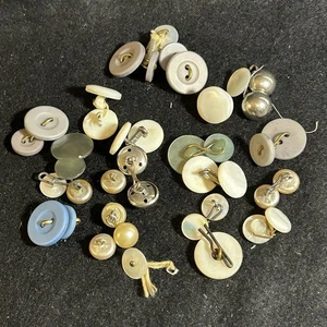 Vintage Knopf Links Hemd Nieten Manschette Kragen Set (20+ Teile) Bekleidungszubehör - Bild 1 von 6