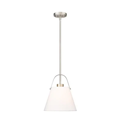 Z-Lite 743P12-BN Z-Studio Linen 1-Light Pendant - Brushed Nickel READ - Image 1 of 4
