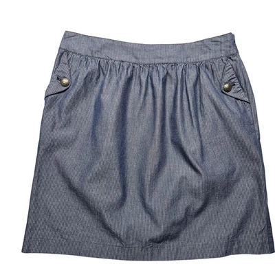 Brooks Brothers Skirt Womens 10 Red Fleece Blue White Stripe Pockets Classic Foto 1 de 4