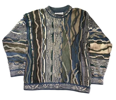 COOGI Blues Cotton 3D Knit Sweater Multicolor Mens Size L Vintage Australia - Image 1 of 4