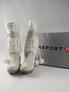 STIVALI REPORT SCAMOSCIATI E MAGLIA CON POM POM Vintage Y2K Donna Invernali - Foto 1 di 24