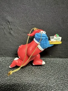 RARE Sesame Street COOKIE MONSTER with COOKIES FOR SANTA Christmas Ornament Mint - Picture 1 of 2