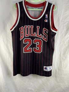 MICHAEL JORDAN #23 Chicago Bulls Pinstripe Champion Europe Jersey Men's Size M - Picture 1 of 16