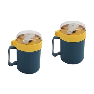 2 Pcs Breakfast Cup Microwavable with Lid Baby Soup for Office Microwave Cups - Bild 1 von 12