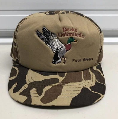Sombrero Camuflaje Vintage Ducks Ilimitado Años 80 Caza Retro Foto 1 de 4