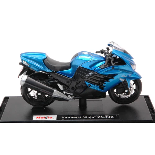 KAWASAKI NINJA ZX-14R 2015 METALLIC BLUE 1:18 Maisto Moto Modellino Nuovo - Immagine 1 di 1