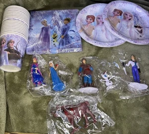 Frozen Birthday Party Supplies Cups Plates Napkins Cake Toppers Elsa Anna Olaf - Picture 1 of 10