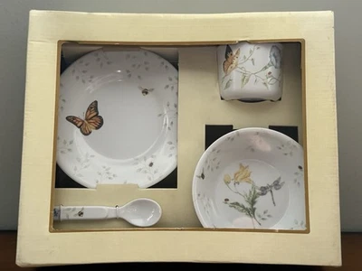 Lenox Melamine Butterfly Meadow 5 Piece Children’s Set Plate Bowl Cup Fork Spoon - Image 1 of 4
