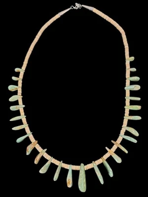 Collar Pila Turquesa Losa Y Concha, 24" Largo, Nuevo en Caja, ENVÍO GRATIS Foto 1 de 3