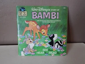 Vintage DISNEYLAND RECORDS Bambi SEE HEAR READ Record & Book~#309 - Picture 1 of 11