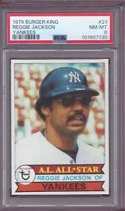 Burger King Yankees 1979 #21 Reggie Jackson Hof PSA 8 casi nuevo-como nuevo (a) - Imagen 1 de 2
