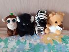 4 Animal Themed Key Rings or Bag Fobs Including 2 Tiny Pets
