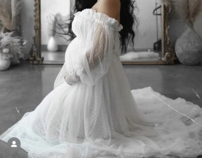 A-couture Maternity Photoshoot White Dress - Image 1 of 4