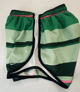 Pantalones cortos para correr Nike Dri-Fit verdes rosa malla inserciones ropa deportiva talla XS - Imagen 1 de 8