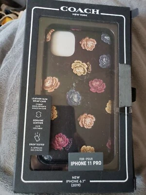 Coach Case Dreamy Peony Clear Glitter iPhone 11 Pro Rose Gold Floral Flowers NEW - Image 1 of 4