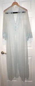 VINTAGE PANDORA LIGHT BLUE SHEER NYLON FULL LENGTH ROBE STYLE 9422 SZ S - Picture 1 of 9