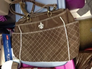 New Diaper Bag Brown with blue boy/girl by kalencom xl 16 by 11  - Picture 1 of 4