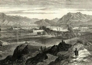 Impresión artística antigua 1879 la guerra afgana Jellalabad del paisaje de Piper's Hill - Imagen 1 de 2