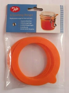 6 orange Glas Dichtringe luftdicht Deckel Gummi für Hebelarm Gläser Glasdichtung - Bild 1 von 1